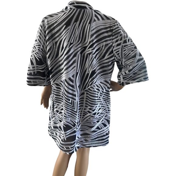 CHICO'S Travelers Jacket Strip Open Front - Picture 3 of 5